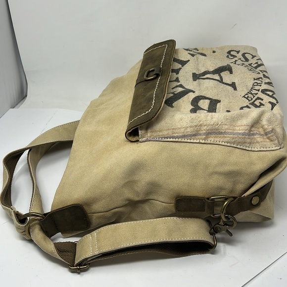 Selena Vaughar Large Canvas Zip Top Crossbody Shoulder Bag - Picture 6 of 13